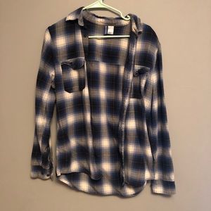 Blue and white flannel